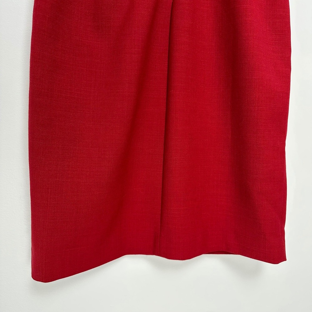 Tory Burch Lydia Sheath Wool Dress Red Short Sleeve Notched Neck Size 4 NWT - Picture 8 of 12